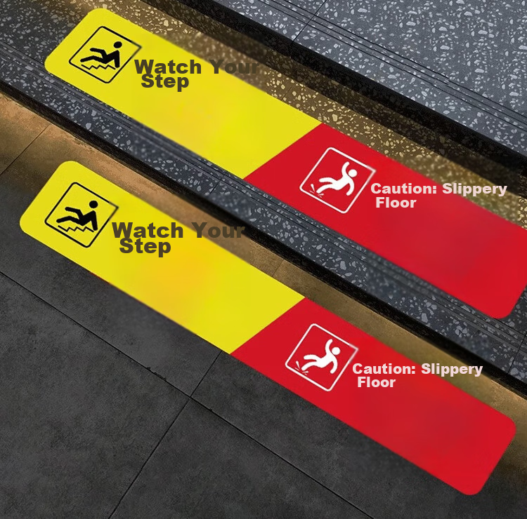 Aimo Hui Anti-Slip Safety Warning Stickers for Slippery Stairs in Shopping Malls, Durable and Wear-Resistant, 60*9cm, Pack of 3 4