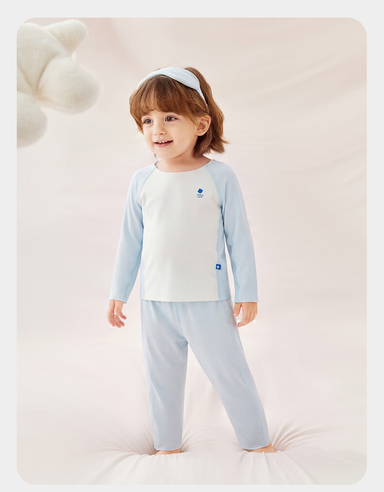 Babycare Camellia Children's Homewear Spring Summer Modal Lightweight Pajama Set Shell White 130 22