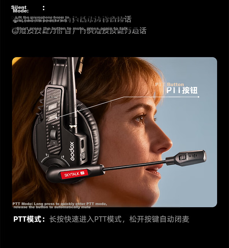 Godox SkyTalk Air Wireless Communication System Master-Slave Mode ENC Noise Reduction Built-in FPC Stable Audio 500m Connection Distance STA-CHO8 Charging Case 13