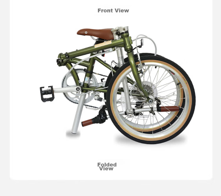 DAHON 20-inch D7 Speed Folding Bicycle Unisex Student British Retro Bike HAC071 Olive Green 10