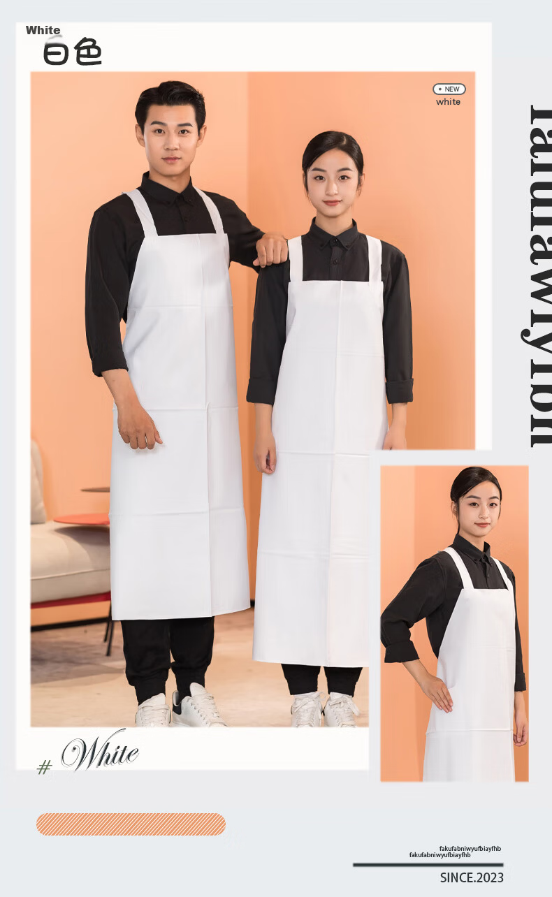 Huipute Soft Cowhide Waterproof Apron Acid and Alkali Resistant Oil-Proof Seafood Catering Work Waist Apron Custom Logo Printing 10