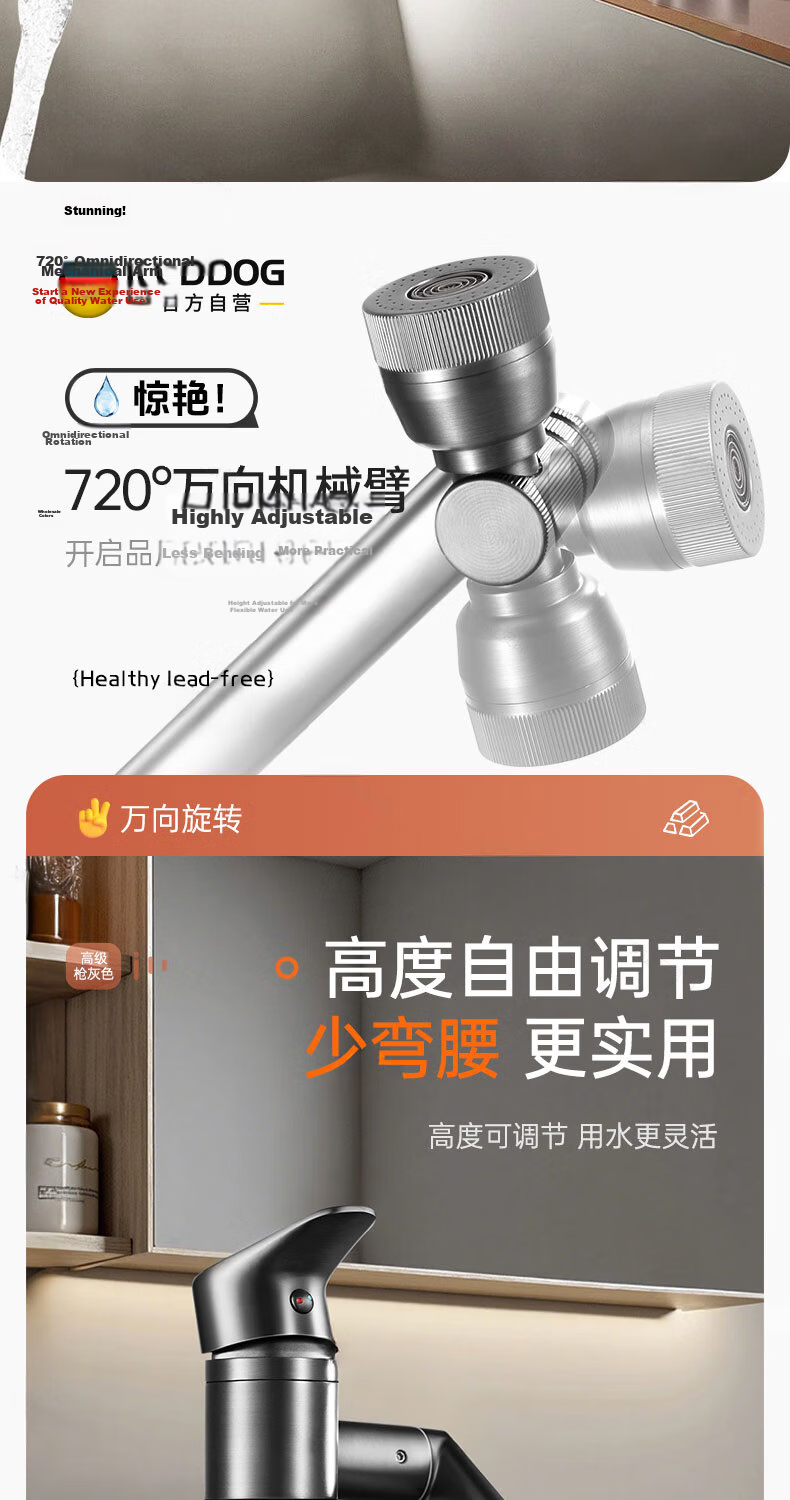 ILeddog Seiko All-Copper Basin Faucet Bathroom Sink Mixer Tap Hot and Cold Water Swivel ZCMLT 6