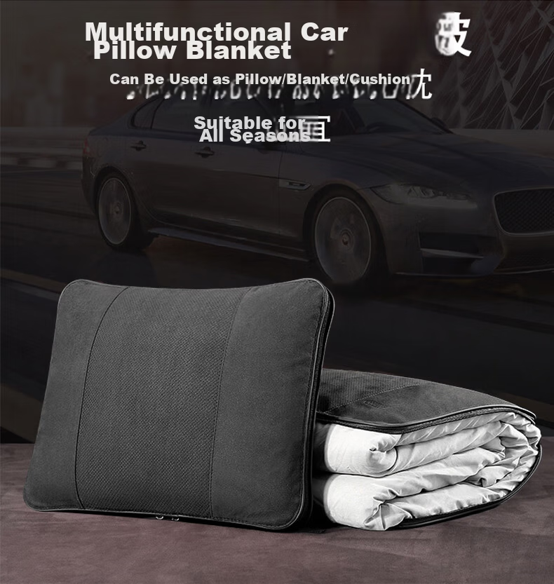 GREAT LIFE Car Pillow Blanket Dual-Use Foldable 3-in-1 Cushion Car Waist Support for Maybach Mercedes-Benz BMW Audi 1