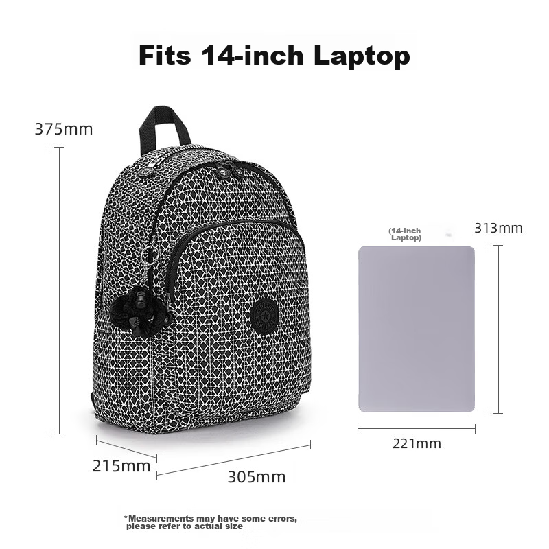 Kaplin DELIA 14-inch Laptop Backpack School Bag Black Letter Print Birthday Gift 1