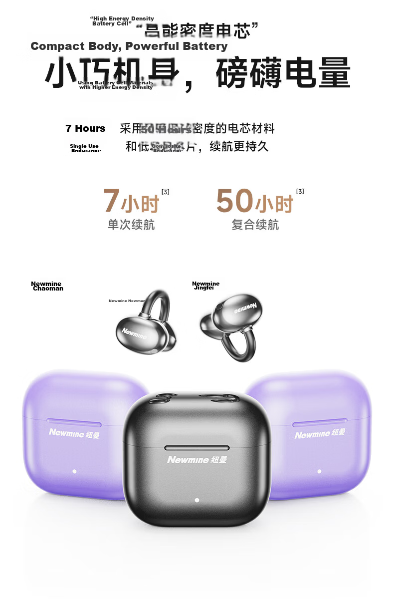 Newman 2026 Latest AI Real-Time Translation Bluetooth Bone Conduction Wireless Open-Ear Clip-On Sports Earphones Long Battery Life for Music Running and Calls 20