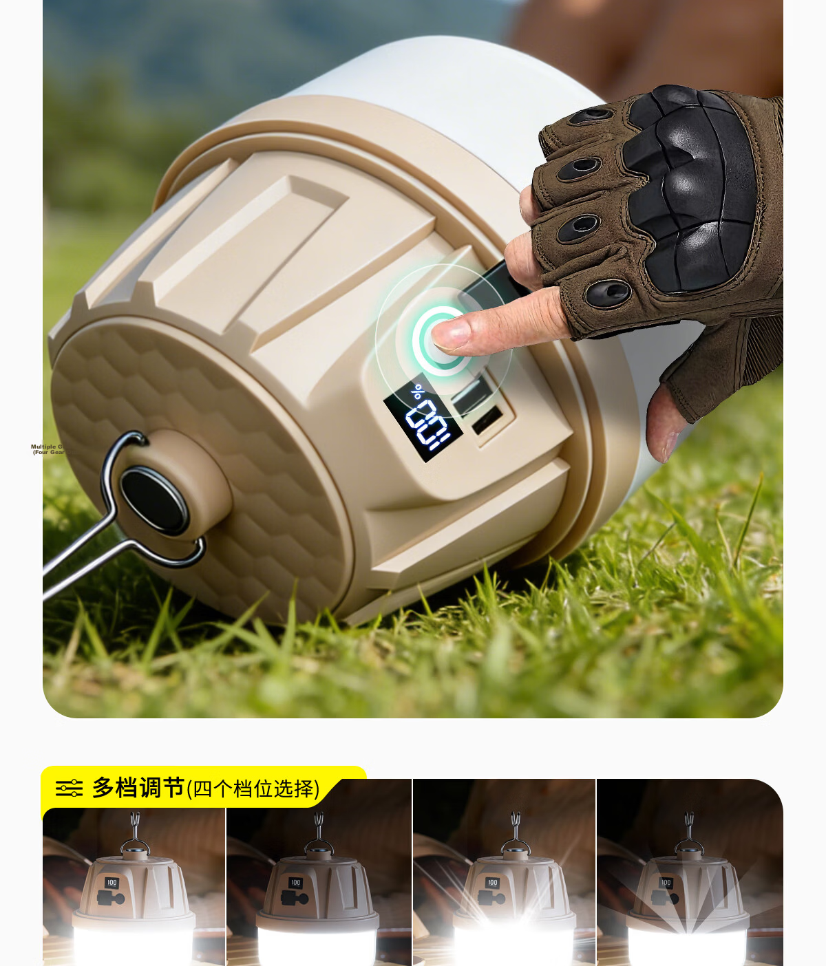 MAX LOAD Rechargeable Outdoor Super Bright LED Tent Hanging Light Night Market Camping Household Bulb Lamp 12
