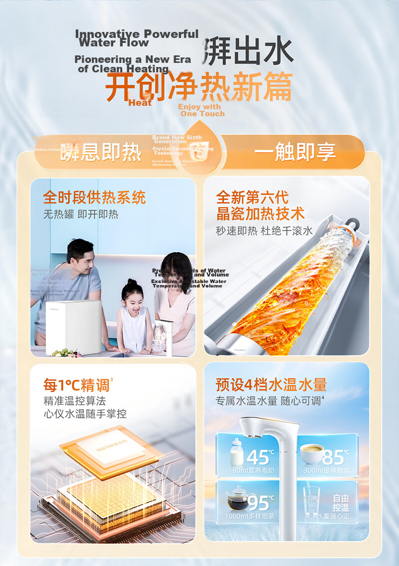 Qinyuan Water Purifier Twin-Core Hot and Cold Integrated 1600G Instant Flow RO Reverse Osmosis Filter Cartridge Low Cost Official Authorized Genuine 2