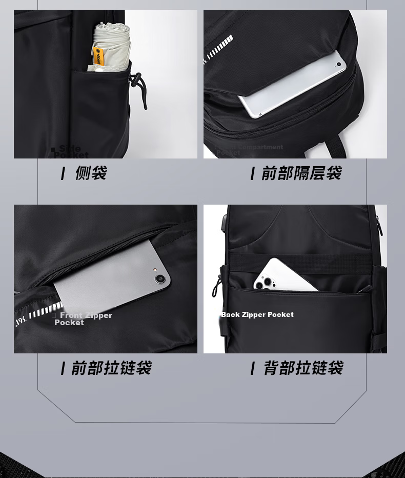 361° Men's Backpack Large Capacity Laptop Bag Business Commuter Travel Waterproof Lightweight School Bag 9