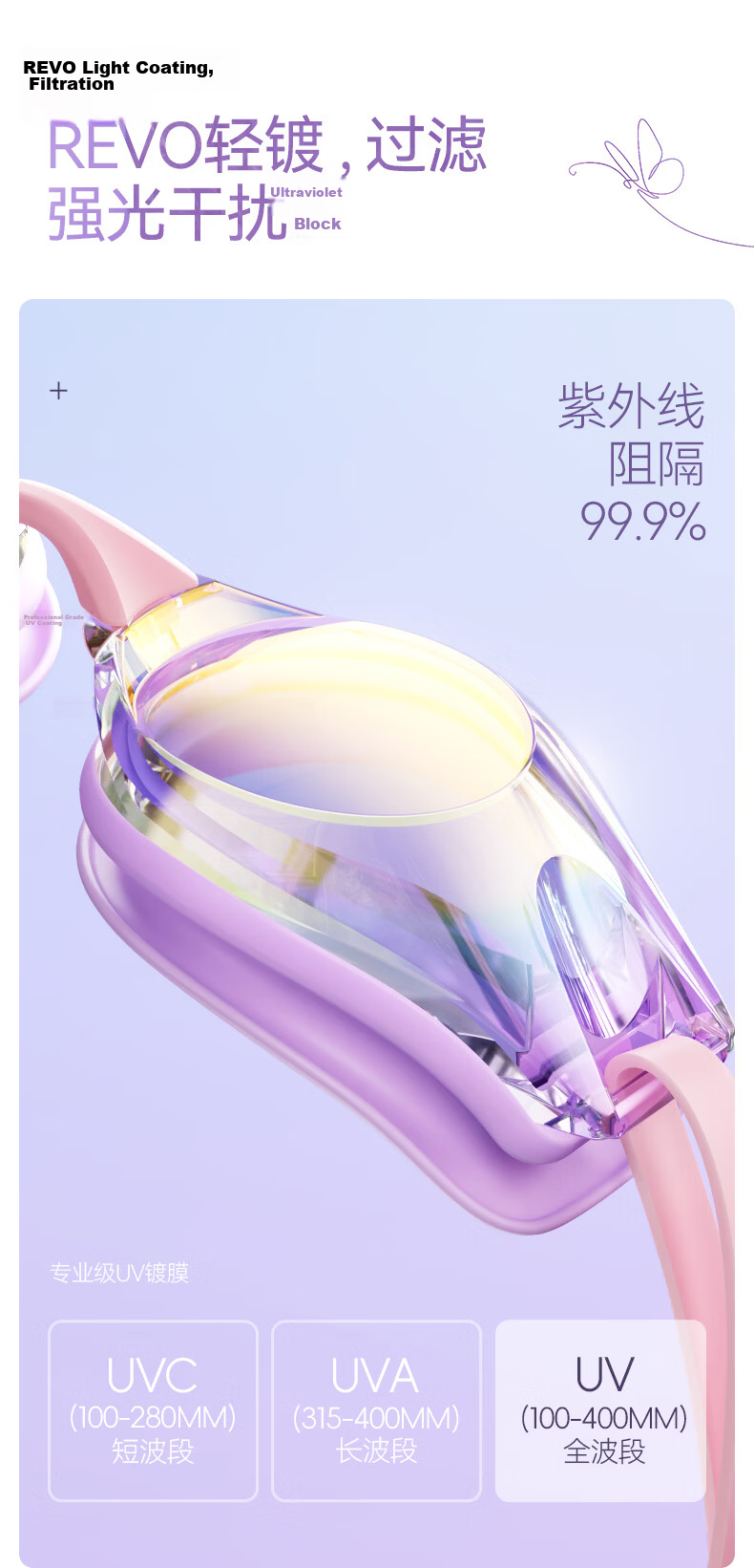 Keep Waterproof Anti-Fog HD Swimming Goggles for Men and Women Professional Competition Electroplated Swim Goggles 454 Pink Fantasy 9
