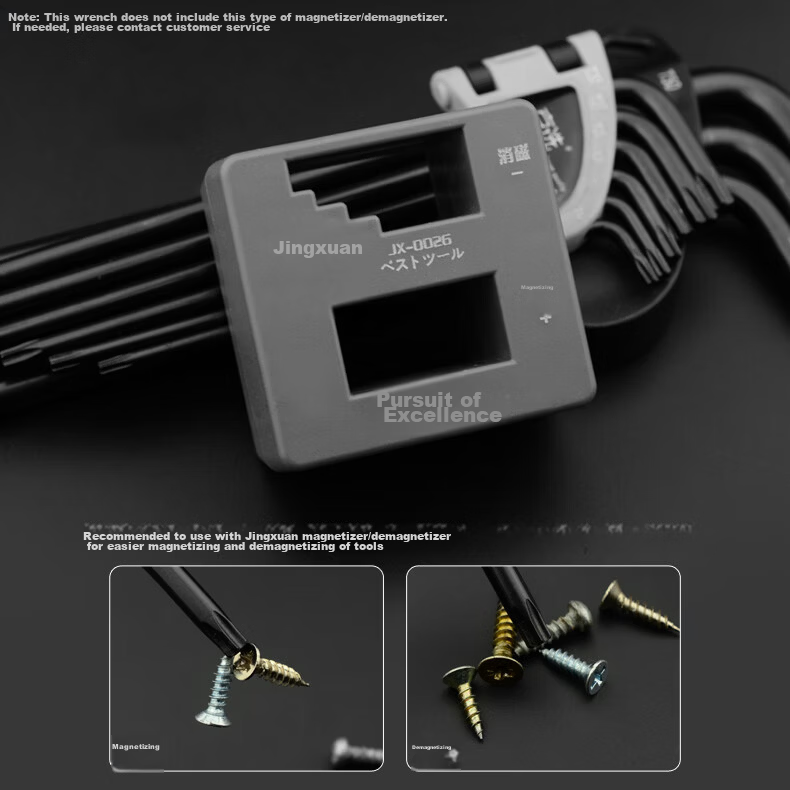 JERXUN Plum Blossom Hex Key Wrench Set 9-Piece Extended Hole Cross Hexagon L-Shaped Screwdriver Kit 10