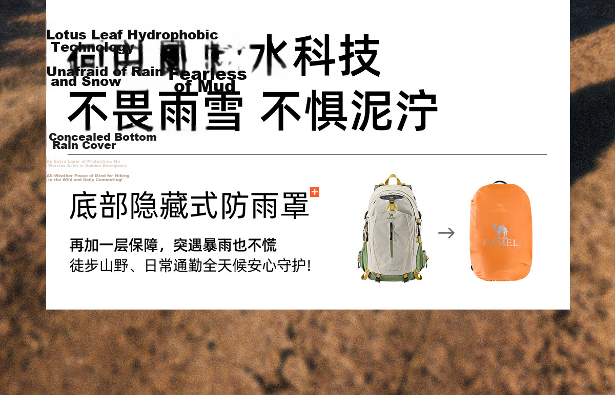 CAMEL Outdoor Hiking Backpack Waterproof Sports Backpack for Men and Women Travel Trekking Mountaineering Bag 2S04001A Advanced Gray 26
