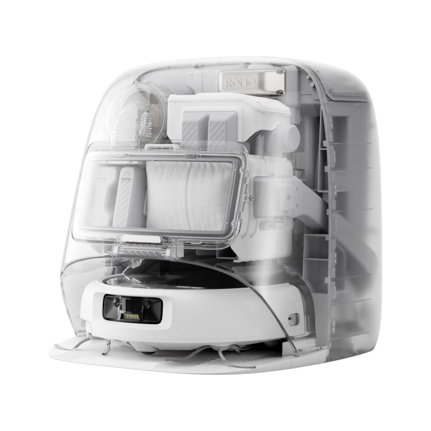 DJI ROMO P Water Tank Edition Flagship Transparent Robot Vacuum Cleaner with Obstacle Avoidance and Fully Automatic Sweeping and Mopping