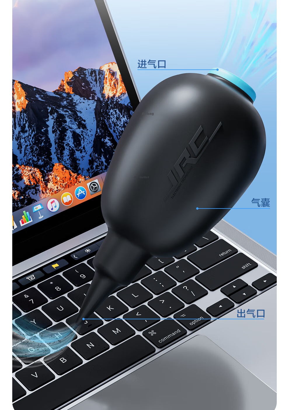 Jichuan Desktop Computer Vacuum Cleaner, Compact Handheld Wireless Blower And Suction All-In Dust Remover for Laptops, Desktop Computers, Chassis Fans, Keyboard Dust Cleaning Tool 10
