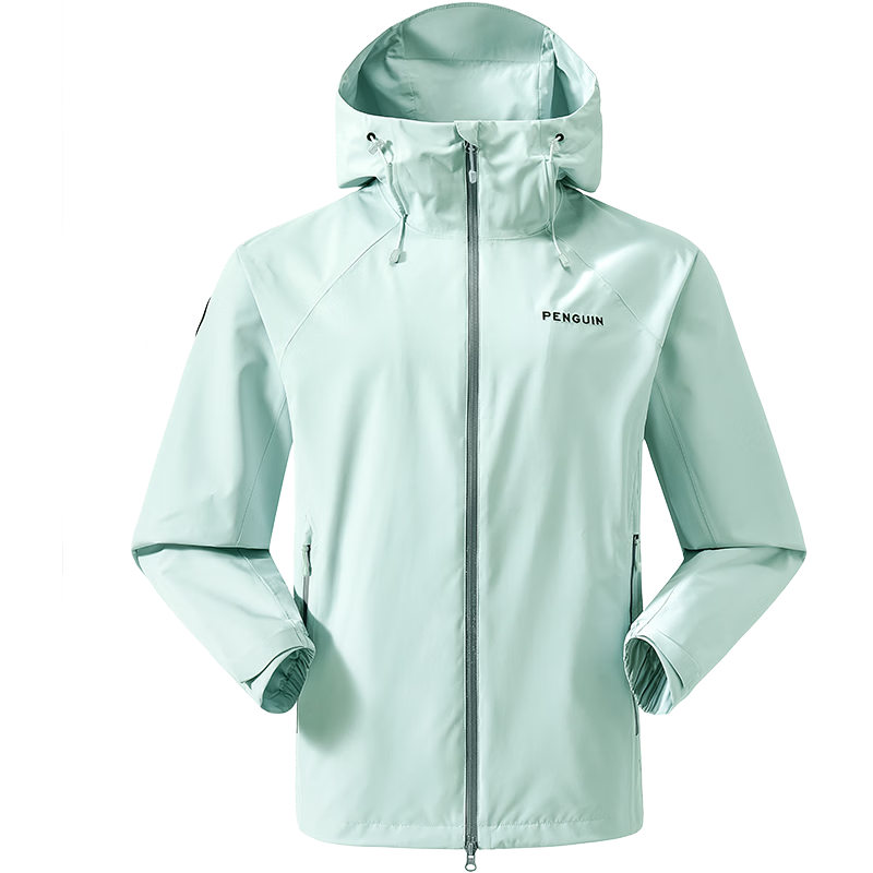 Penguin x Camel Collaboration Scale-Pattern Waterproof Outdoor Hiking Jacket Unisex Baby Style