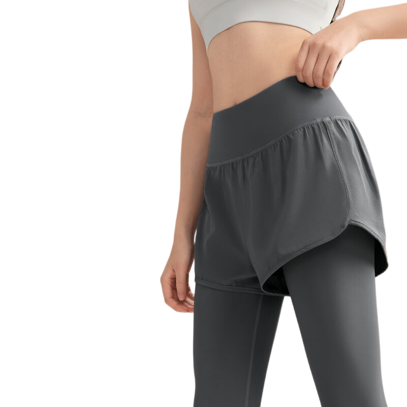 361° Women's High-Strength Fake Two-Piece High-Waist Tummy Control Sweat-Resistant Training Running Fitness Yoga Pants
