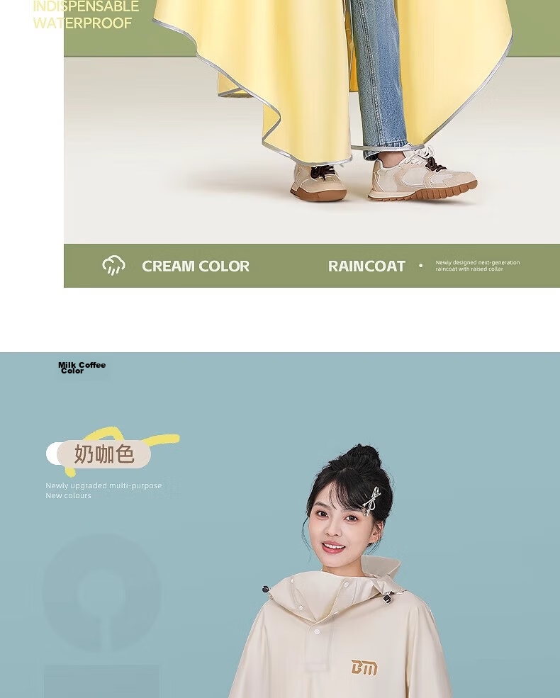 Beimei Double Raincoat for Two People, Extra Large Thickened Full Body Rainproof Motorcycle Rain Poncho for Electric Vehicles, Parent-Child Style with Foot Cover 13