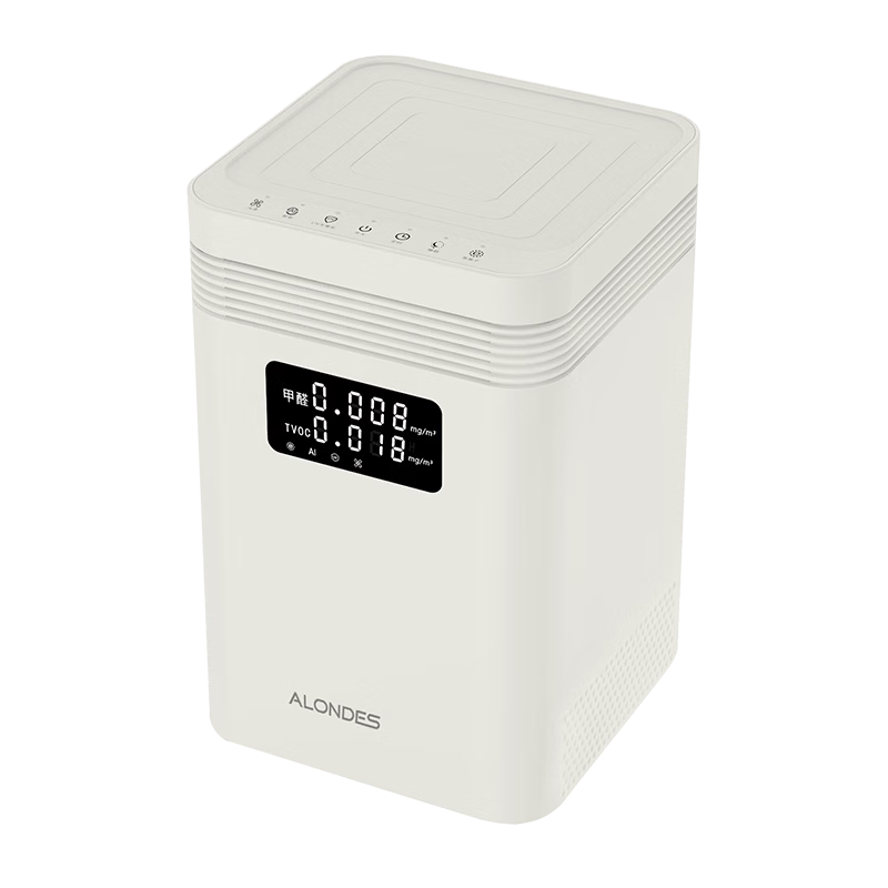 ALONDES Air Purifier Home Formaldehyde Removal Cleaner Bedroom Living Room Smoke Odor Eliminator Dual Digital Display Plasma Sterilization Silent Deodorizer C8 JD Self-Operated