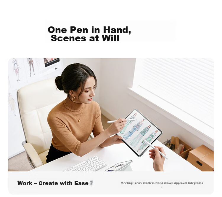 Baseus Compatible OPPO Pad 5 Pro Stylus OPPO Pencil 2 Pro [Dual Tip for Writing and Drawing] Capacitive Pen Magnetic Universal for OnePlus Pad Mini 6