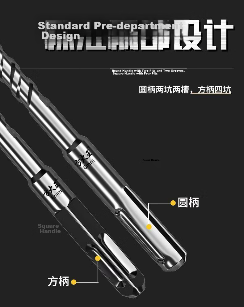 Fang Da Wang Straight Impact Drill Bit for Concrete, Rebar Resistant, Wear-Resistant, Durable, Quick Drilling, Round Shank 8x160mm 10