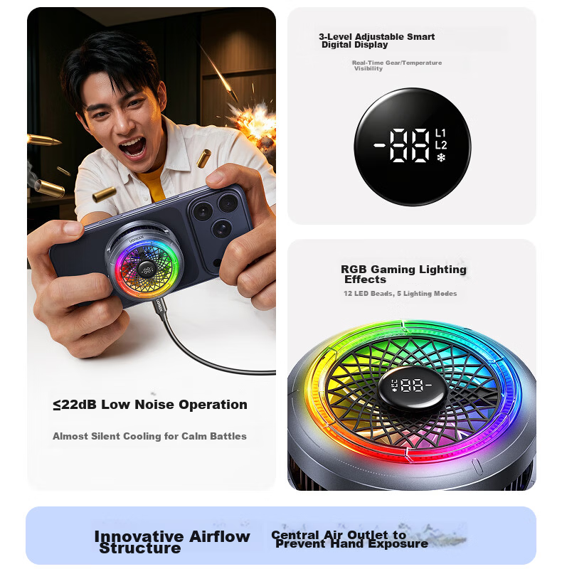 UGREEN Magnetic Mobile Phone Cooler Clip Semiconductor Cooling Low Noise for Apple Android Huawei Xiaomi iPad Tablet Gaming Live Streaming 1