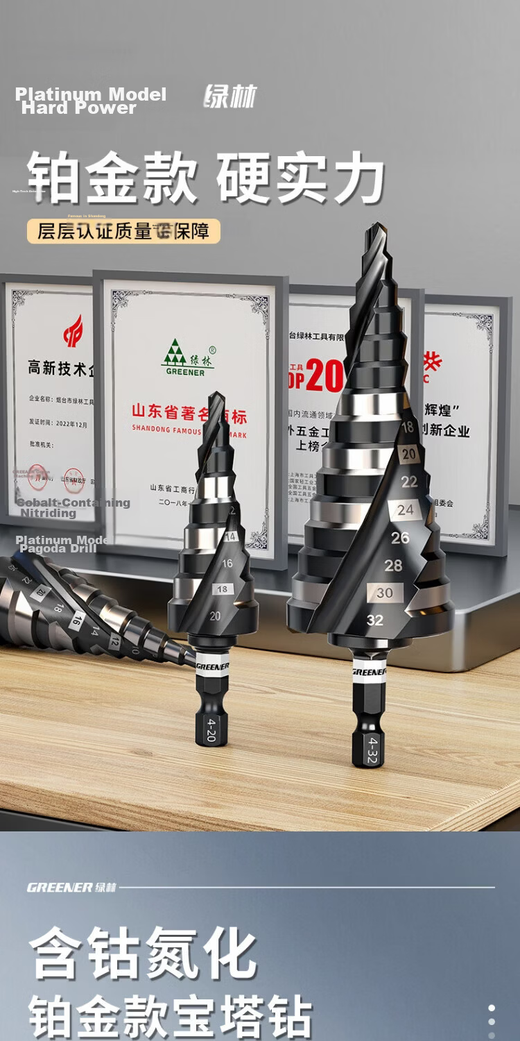 GREENER Conical Drill Bit Hole Opener for Metal Stainless Steel Reamer High Hardness Cone [4-20] 1