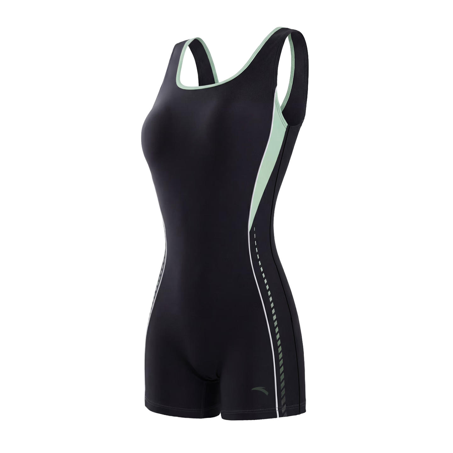 ANTA Women's Professional Training One-Piece Square Leg Swimsuit Competitive Swimwear Chlorine-Resistant Slimming Bathing Suit Green M