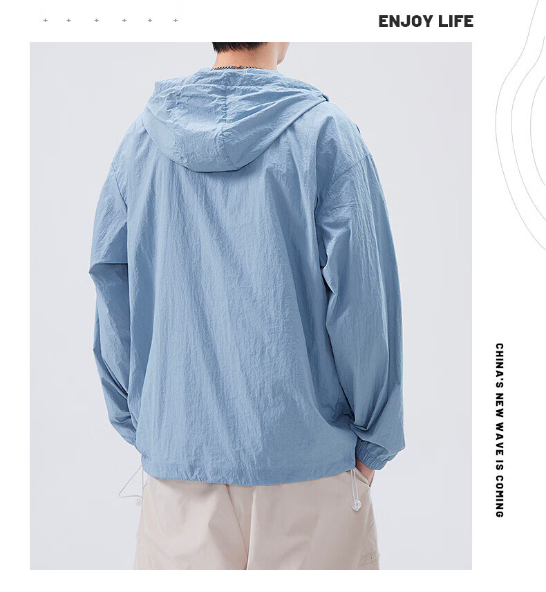 JEEP SPIRIT Men's Summer New Ice Silk Lightweight Sun Protection Jacket Large Size Men's Clothing Coat ZH7777 Cement Gray 3XL 11