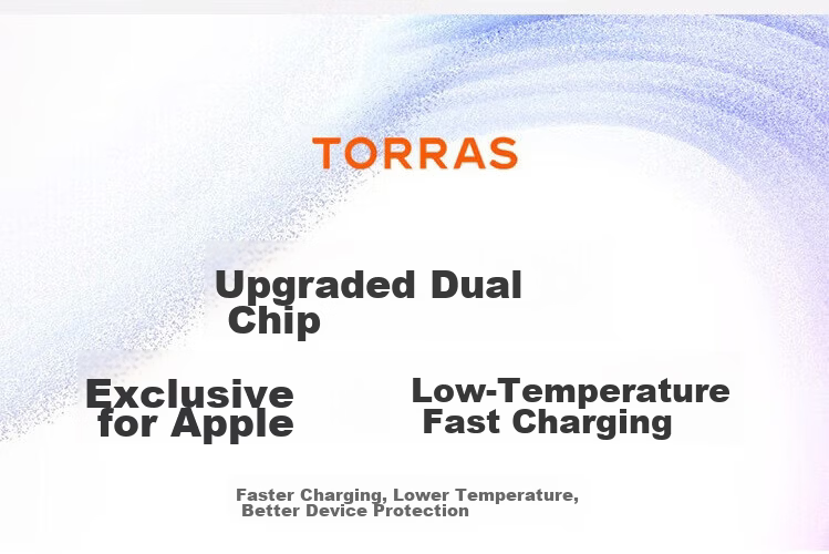 Torras Little Ice Cube Lite 30W GaN Fast Charger for iPhone 17 Pro Max, Compatible with iPhone 17/16, Original Fast Charging Cable Adapter 2