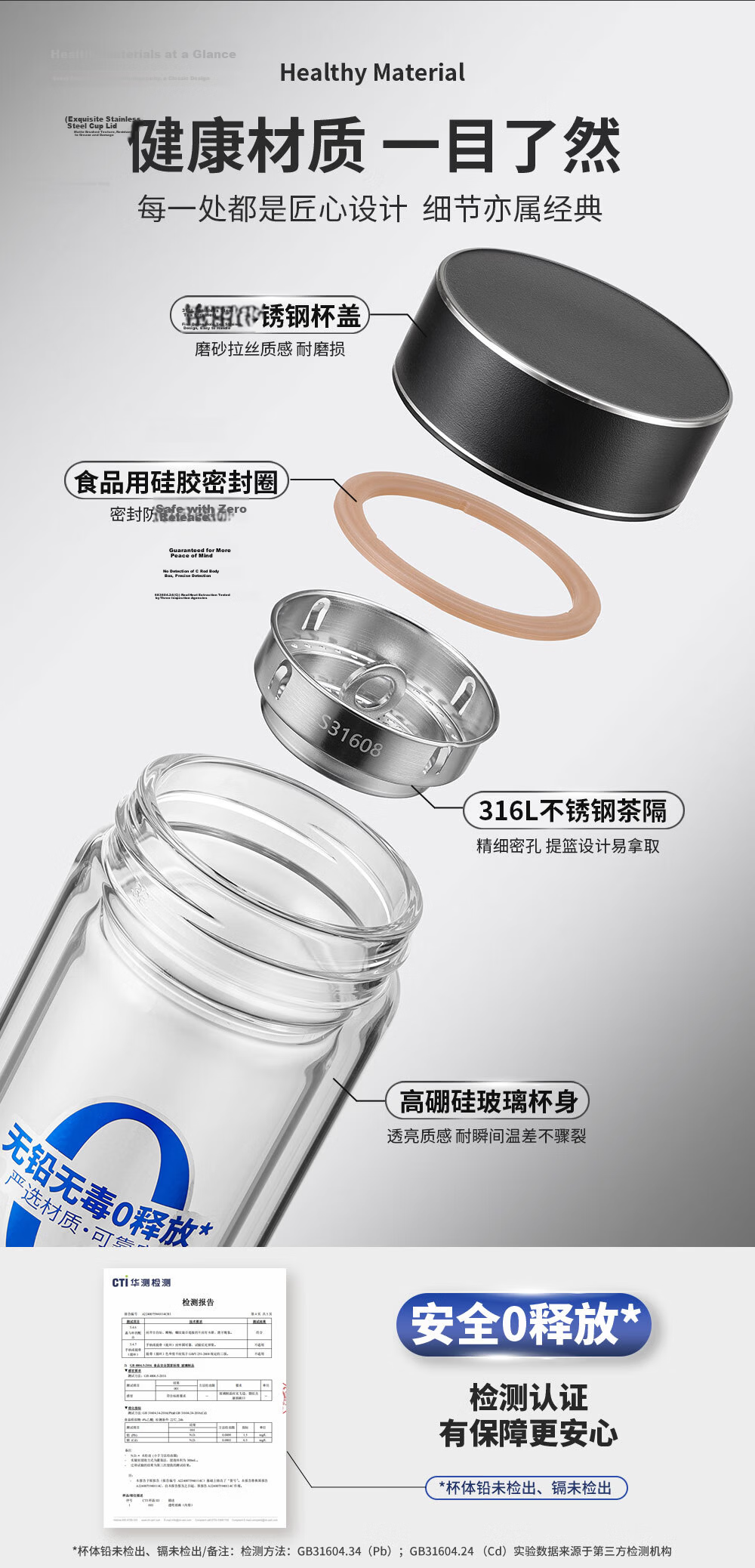 Fuguang Glass Tea Separation Brewing Cup Large Capacity Men's High Borosilicate Double Layer Glass Water Cup Father's Day Gift 13