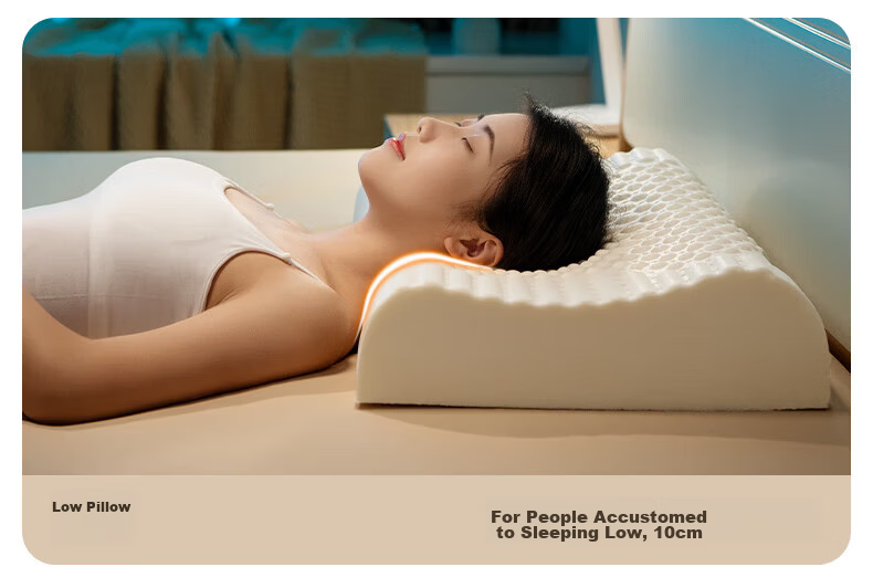 Half Crescent Moon [Imported from Thailand] Latex Pillow for Neck Support, Sleep Aid, Natural Sleeping Pillow Core for Adults and Children, Dormitory Use 24