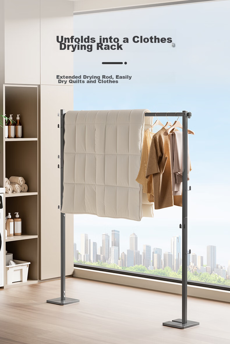 Wenna Floor Standing Clothes Rack Bedroom Coat Hanger Small Space Indoor Drying Rack Simple Hat and Coat Stand 6