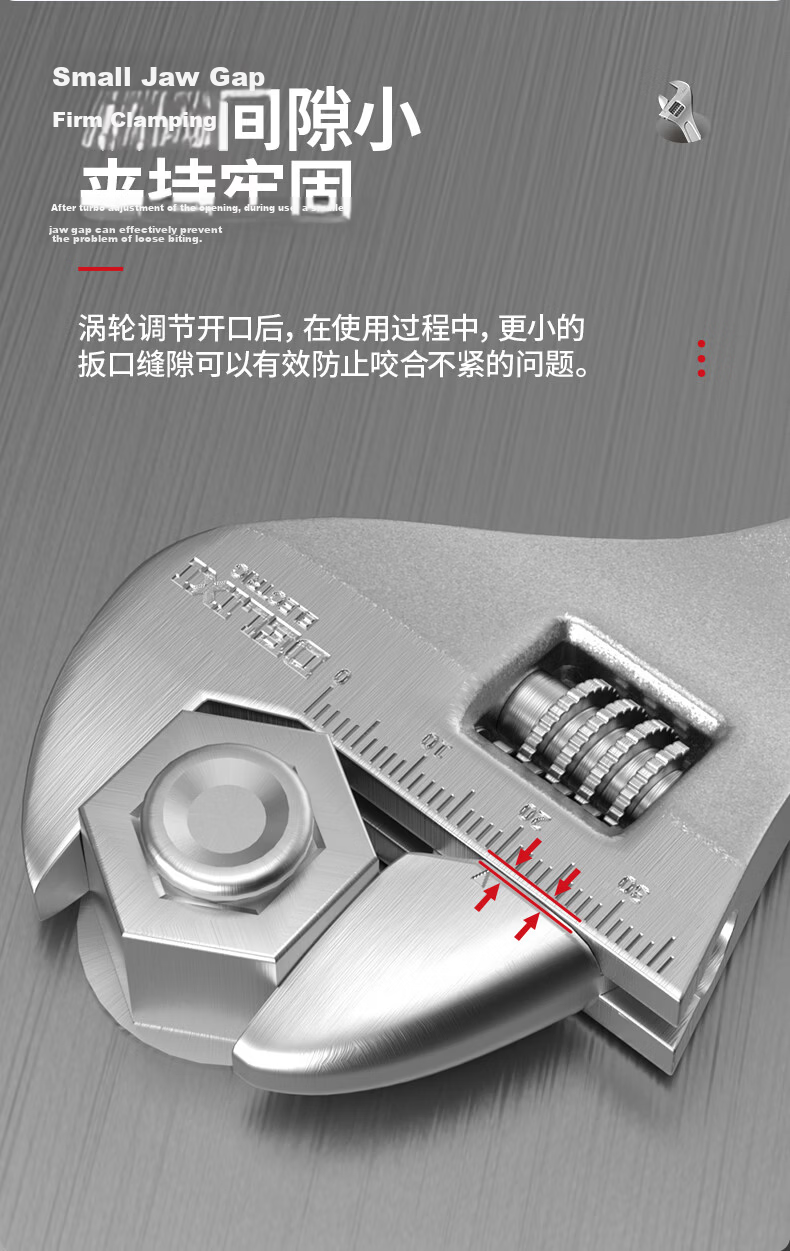 Delixi Electric Adjustable Wrench Multifunctional Large Opening Household Tool 8 Inch 5