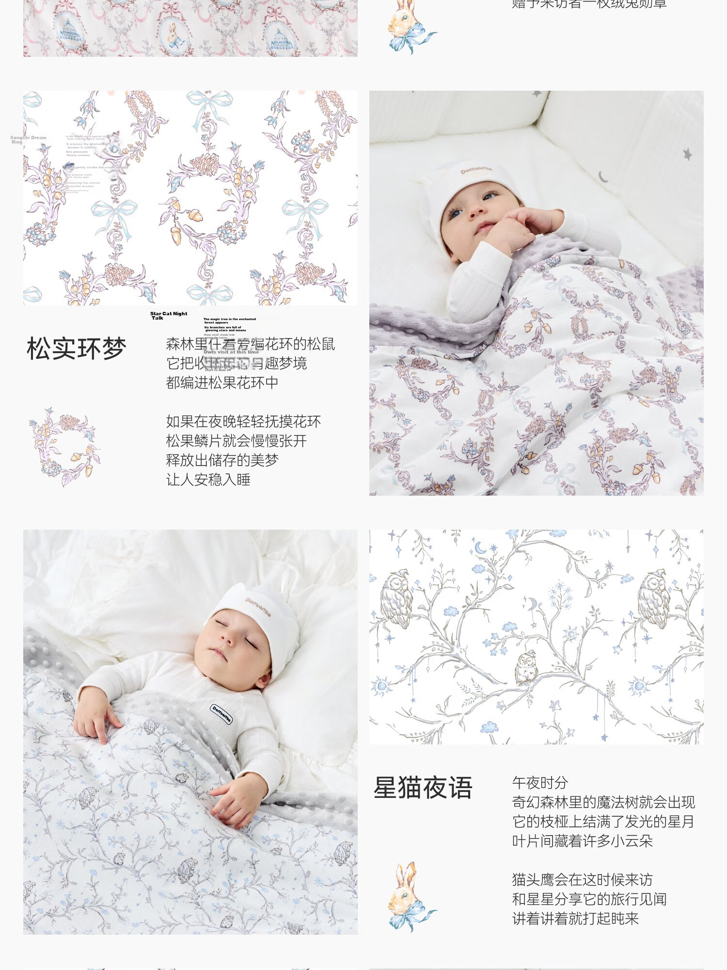 DOMIAMIA Baby Dot Blanket Comforter Baby Cover Blanket Children's Quilt Fleece Blanket Four Seasons Double Layer 110x140cm 16
