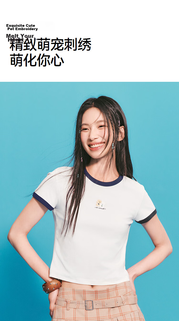 Semir Mall Edition | Illustrator Collaboration Women's Short Sleeve T-Shirt Summer Crop Slim Fit 2026 Top 101326100029 16