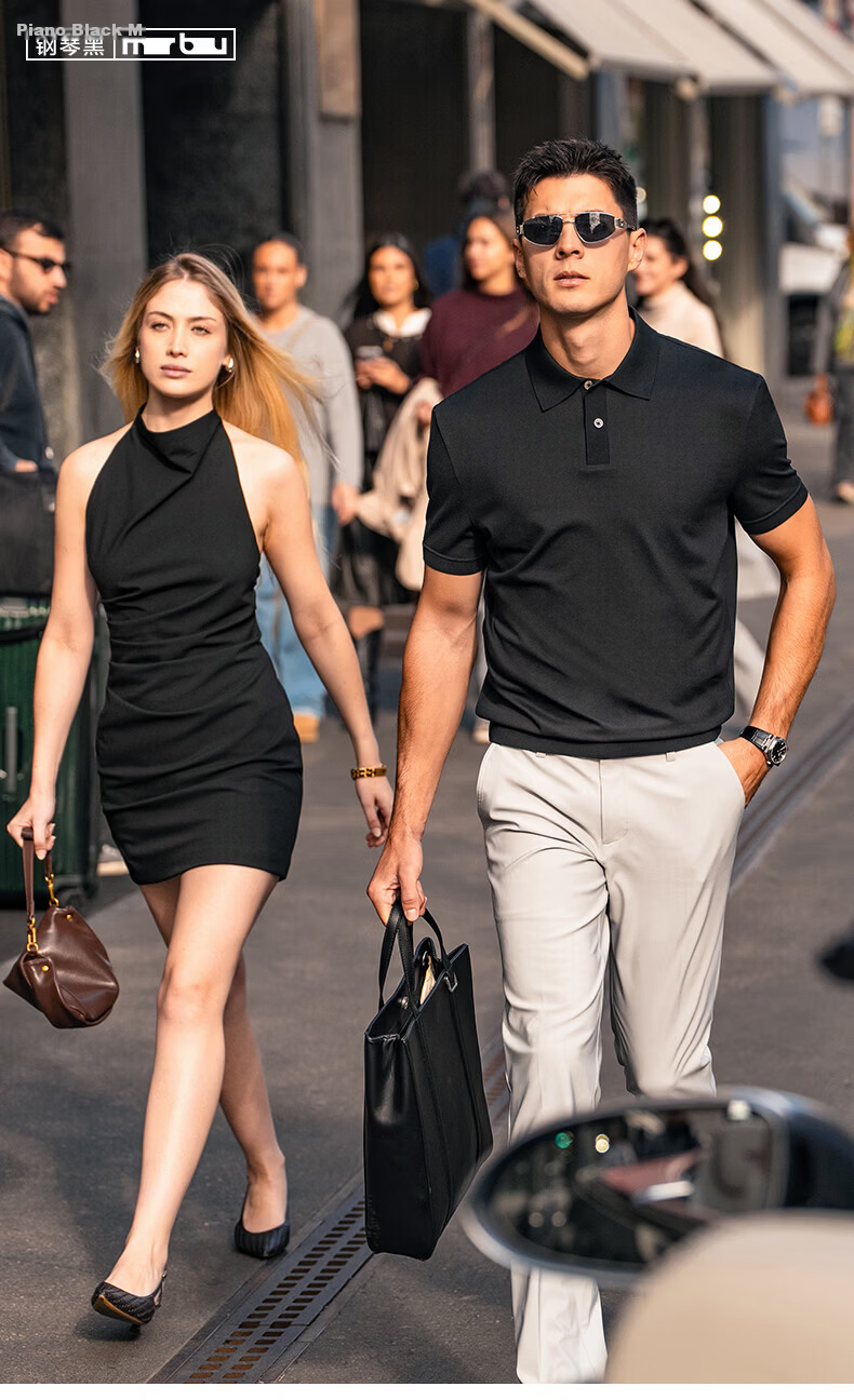 Mr.Bu Exquisite Collar Short Sleeve Men's Polo Shirt 2026 Spring New Simple High-End Dark Men's Top 9