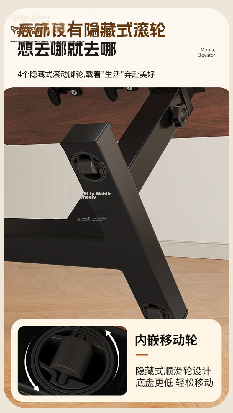 Quanpinwu Adjustable Bedside Table Computer Desk Mobile Foldable Study Writing Desk for Home Bedroom Living Room Sofa 8