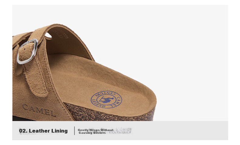 CAMEL Birkenstock Style Women's Casual Thick Sole Platform Sandals L26M700065 Brown Size 38 21