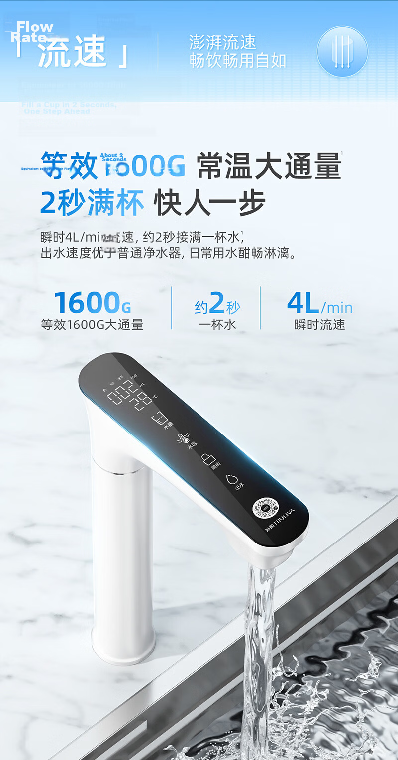 Qinyuan Water Purifier Twin-Core Hot and Cold Integrated 1600G Instant Flow RO Reverse Osmosis Filter Cartridge Low Cost Official Authorized Genuine 8