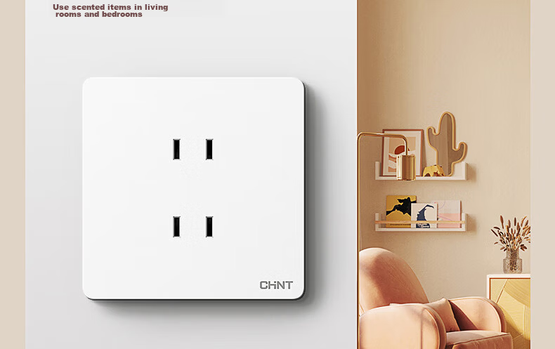 CHNT Switch Socket NEW6-C11102 Five-Hole Socket 6C Champagne Gold 10-Pack Socket Set 22