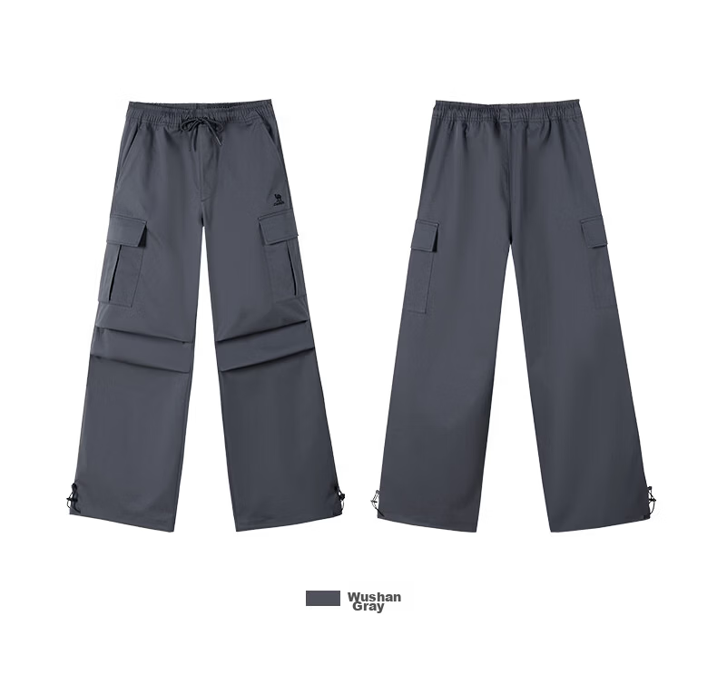 CAMEL Women's Straight-Leg Woven Workwear Waterproof Cargo Pants C24CA6L6619A Wushan Gray L 11