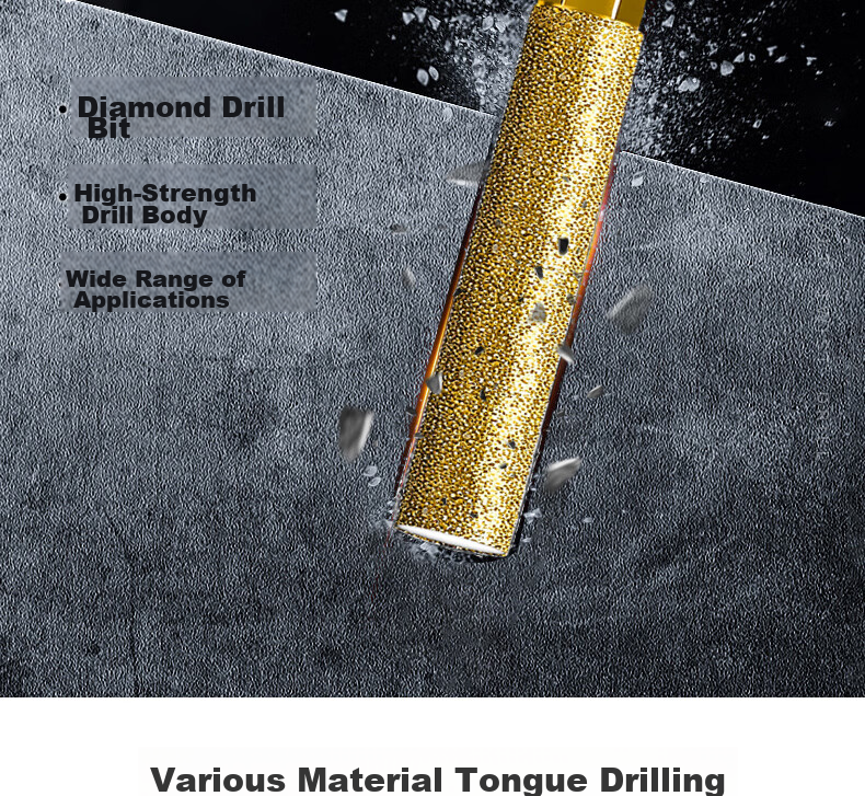 Fuxing Integrated Drilling and Grinding Drill Bit Hex Shank Tile Glass Stone Hole Opener Set [6+6+8+8] 4 Pieces 4