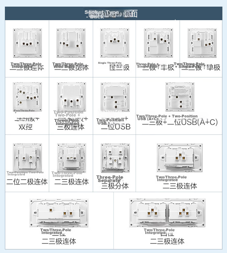 BULL Switch Socket G57 Butterfly Ultra-Thin Two-Position Computer with TV Category 6 Large Panel Socket G57T223 Glossy White 24