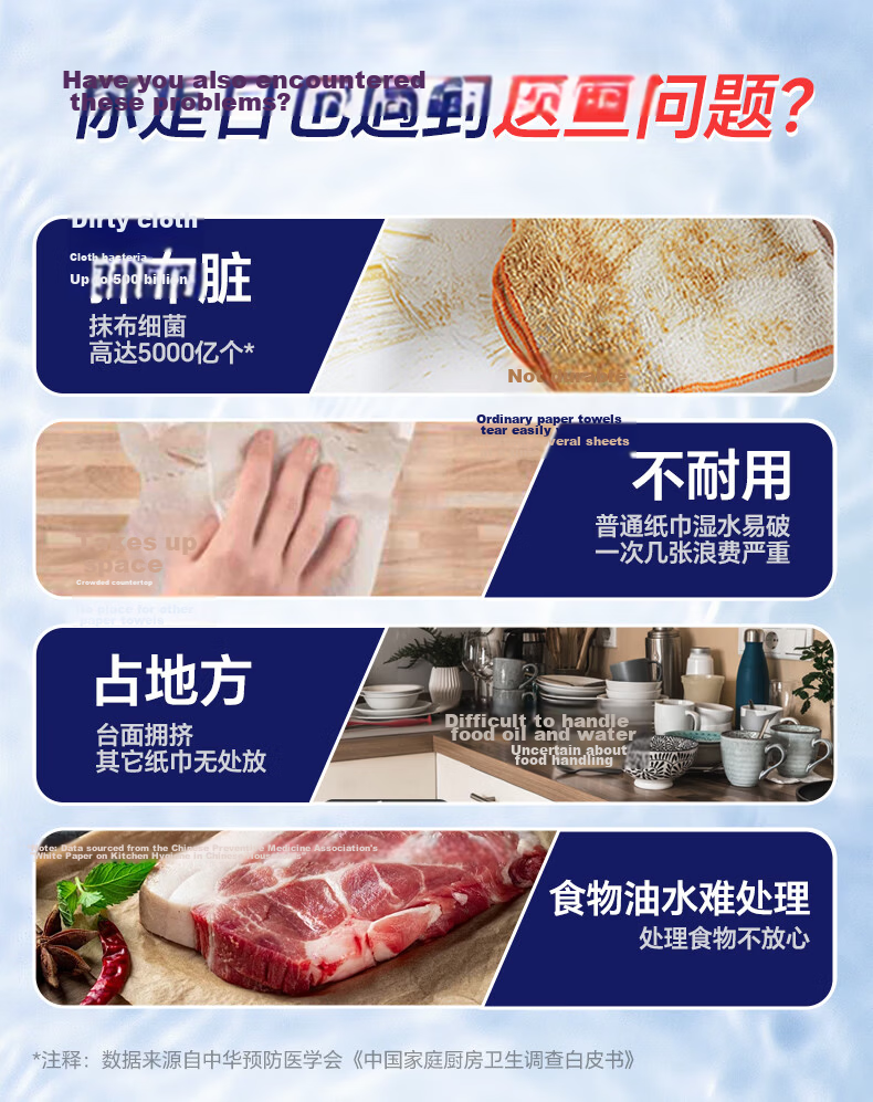 Yuanai Kitchen Paper Towels 2-Ply 200 Sheets*1 Pack Food-Grade Oil Absorbing Hand Wiping Hanging Disposable Lazy Cleaning Cloth Boxed 2