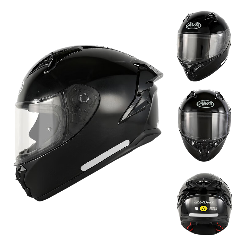 AVA Aurora Lightweight Racing Style Commuter Motorcycle Helmet Full Face Four Seasons Unisex Riding Starry Black M