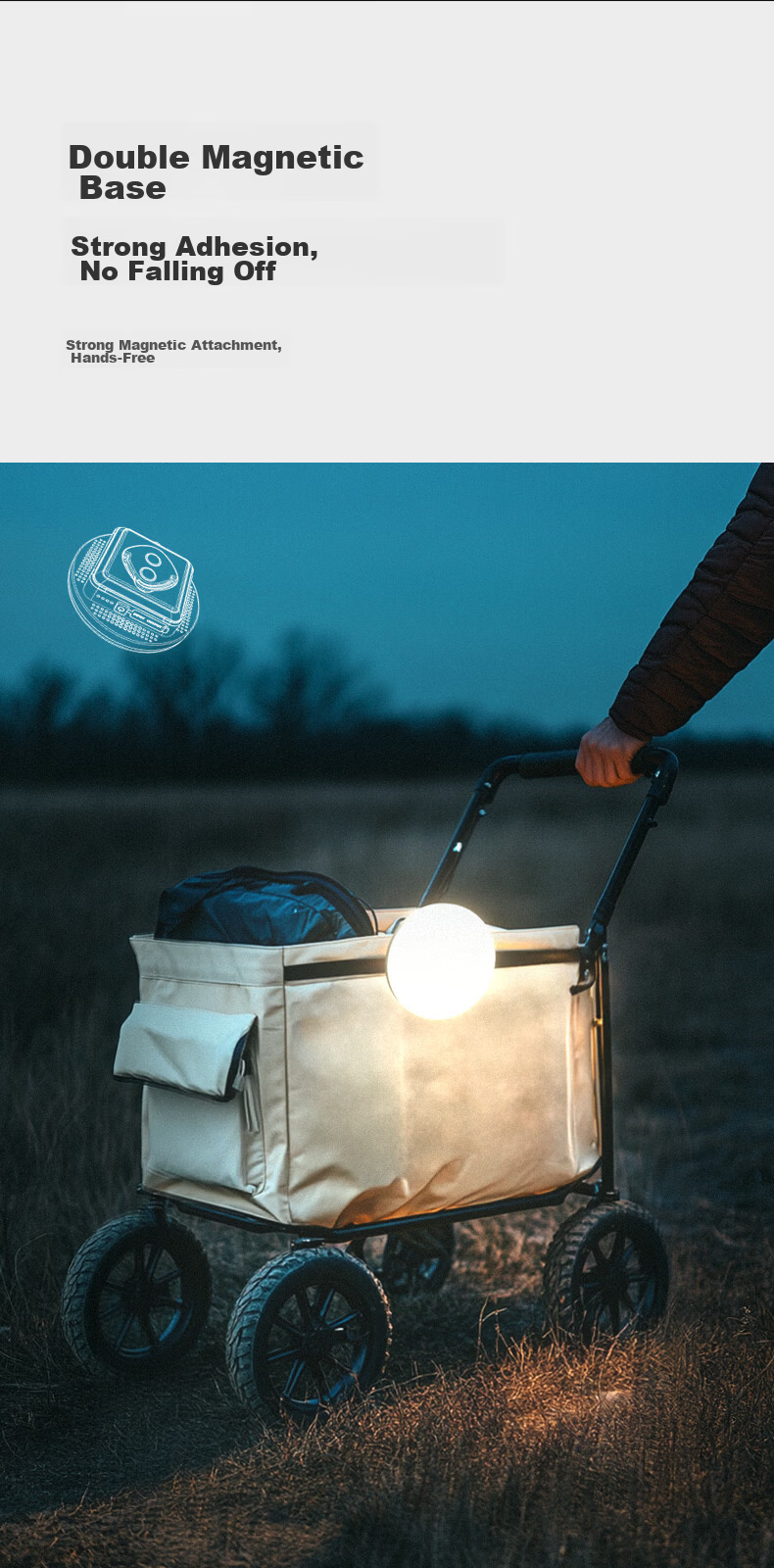 LEM Outdoor Camping Lantern Long-lasting Battery Tent Light Bright Rechargeable Hanging Lamp Emergency Power Outage Stall Light 6