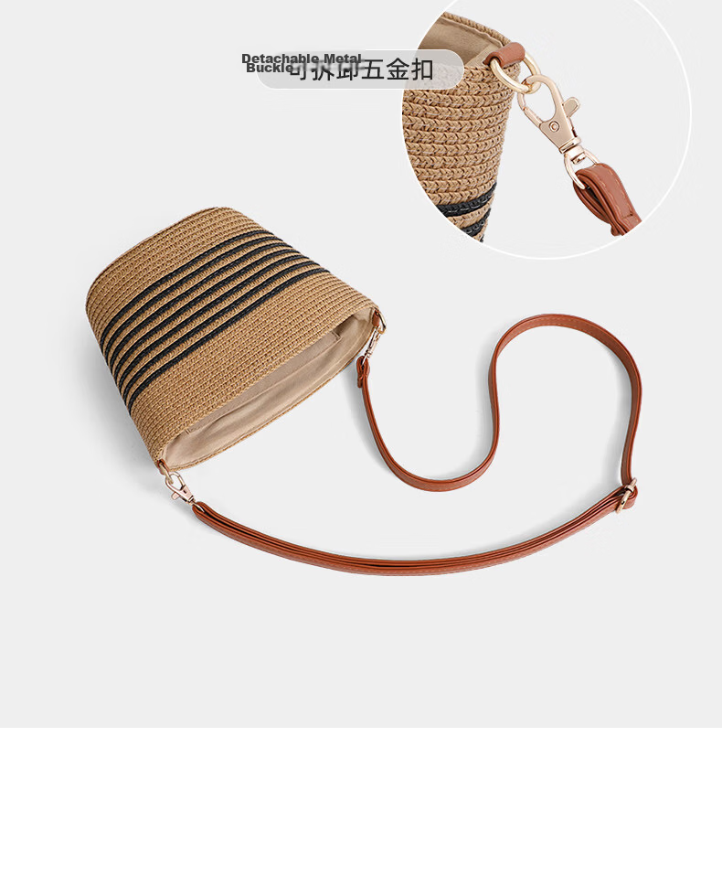 Love Sea Woven Crossbody Bag for Women Straw Bucket Beach Bag Birthday Gift for Girlfriend Wife Premium Feel 22