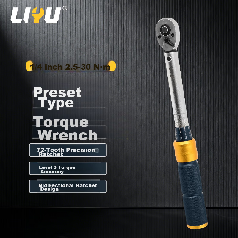Liyu Pre-set Torque Wrench 1/4 Small Ratchet High Precision Torque Wrench Auto Repair 72 Teeth 2.5-30 N.m