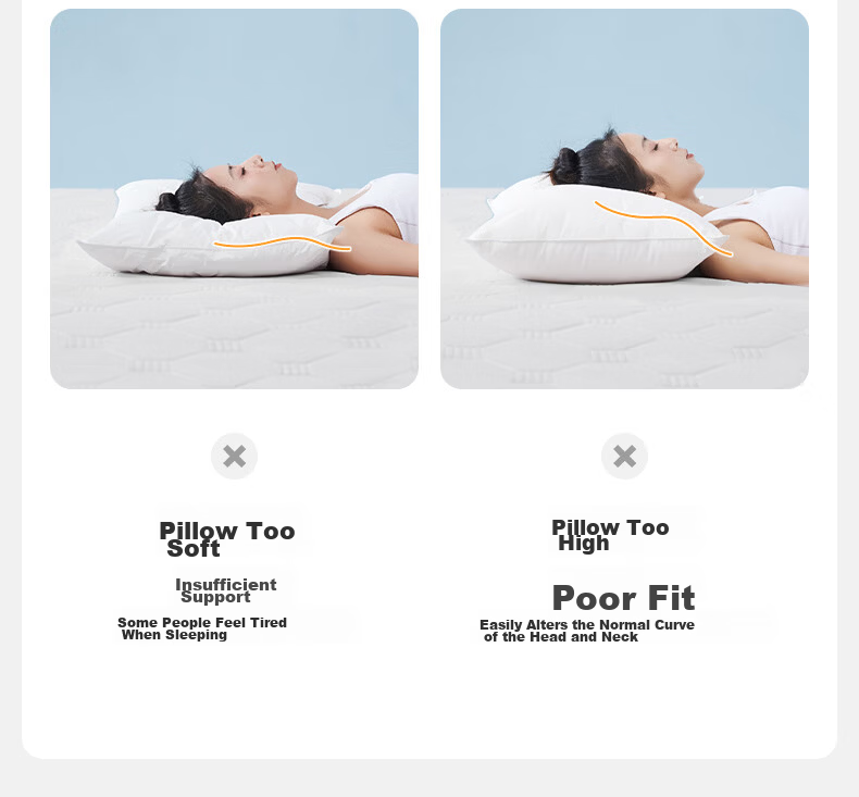 Lafufeier Ultra-Thin Low Pillow Single Person Class A Antibacterial Soft Pillow Core for Men And Women Home Use Cervical Spine Hard Pillow One Pair Buy Two 3