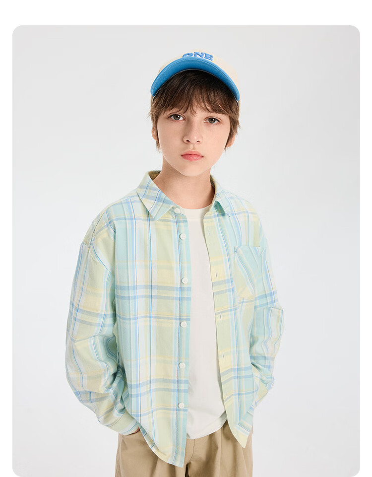 Balabala Kids Long Sleeve Shirt Baby Clothes Boys Girls 2026 New Spring Plaid Shirt Jacket 40