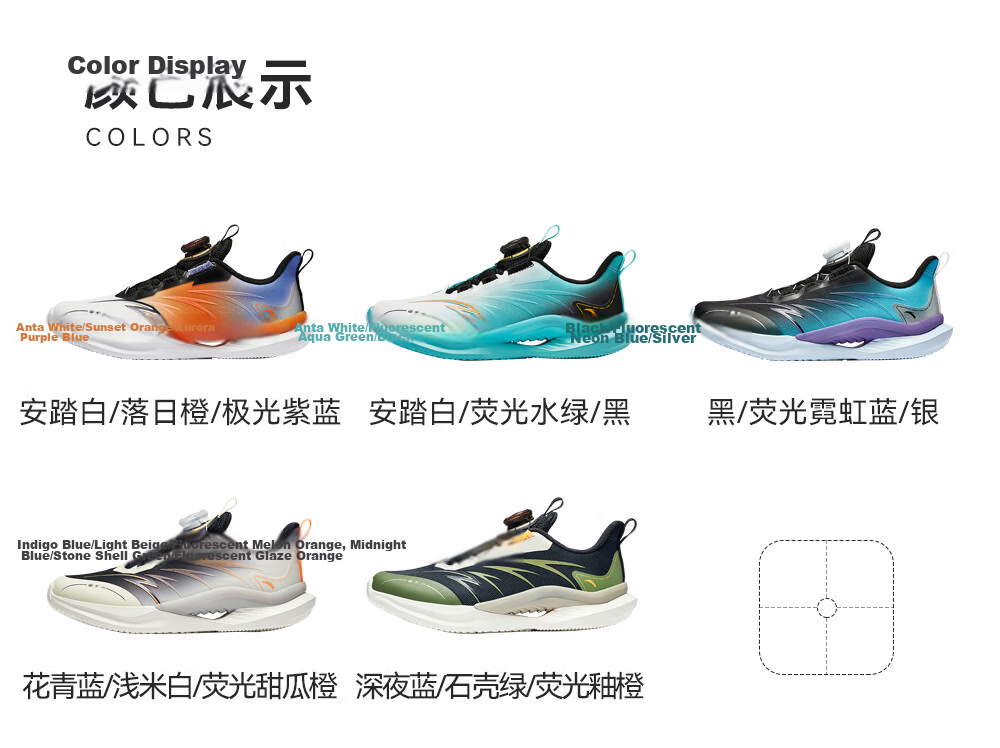 Anta Kids Sports Shoes Yufeng Running Shoes 2026 Summer Boys Breathable Running Shoes Physical Test A12525567H 39